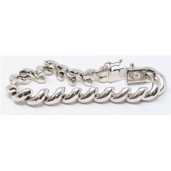 10K WHITE GOLD SAN MERCO LINK BRACELET