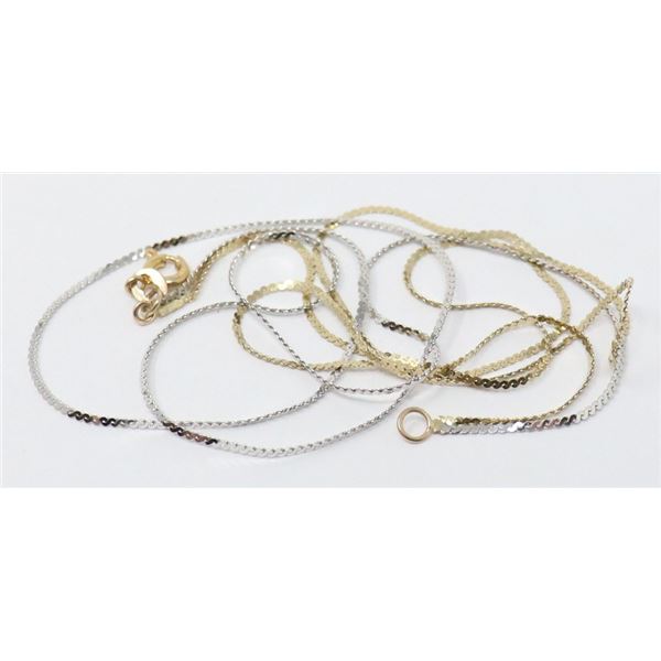 10K YELLOW AND WHITE GOLD DOUBLE-STRAND NECKLACE