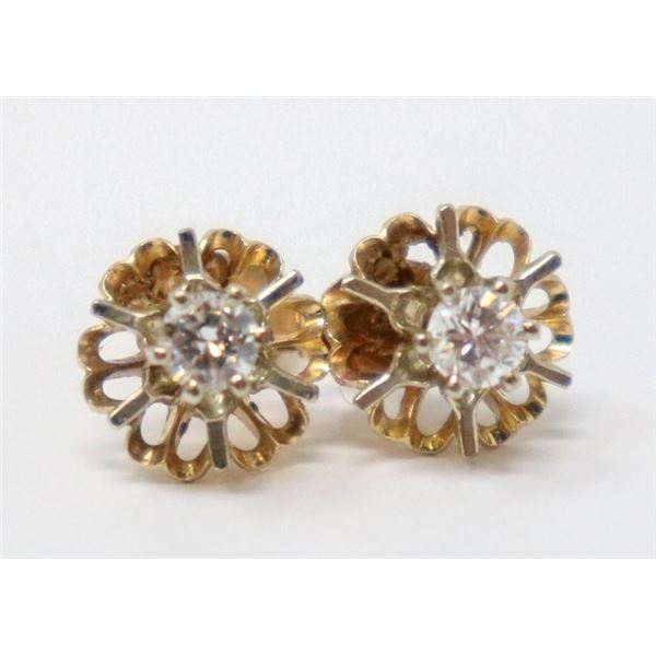 14K GOLD DIAMOND STUD EARRINGS
