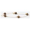 Image 1 : 14K GOLD FINE LINK BRACELET WITH BROWN BEADS