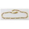 Image 1 : 10K GOLD FIGARO CHAIN BRACELET WITH LOBSTER CLAW C