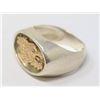 Image 1 : SILVER RING WITH 14K GOLD DRAGON INLAY