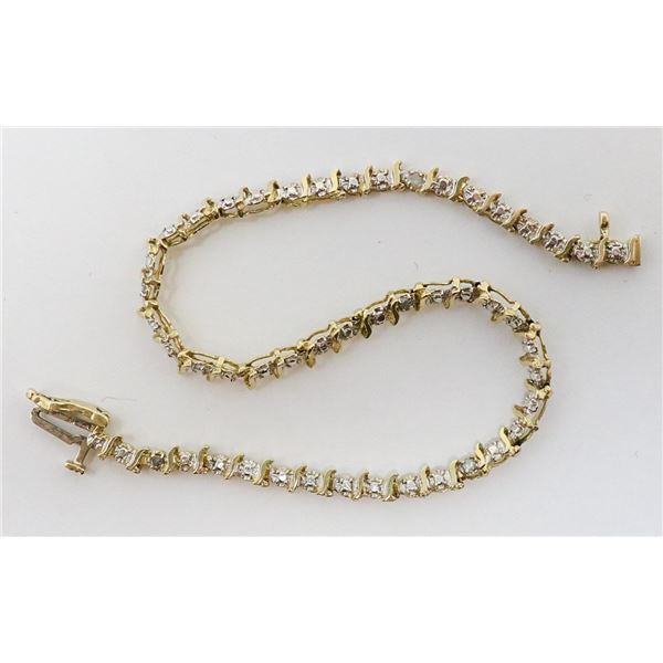 10K GOLD TENNIS-STYLE BRACELET