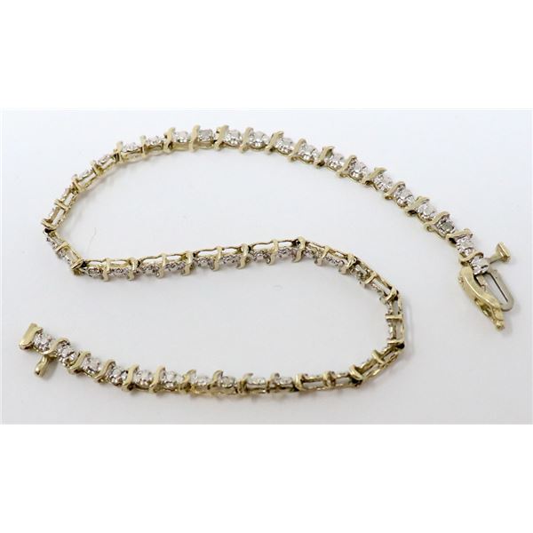 10K GOLD TENNIS-STYLE BRACELET
