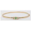 Image 1 : 10K GOLD BANGLE BRACELET WITH GREEN AND