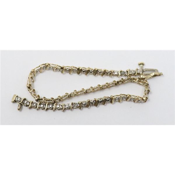 10K GOLD TENNIS-STYLE BRACELET