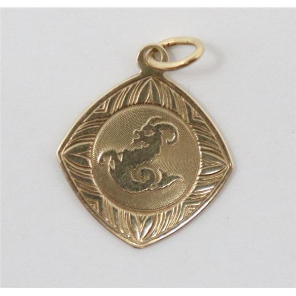 10K GOLD CAPRICORN PENDANT