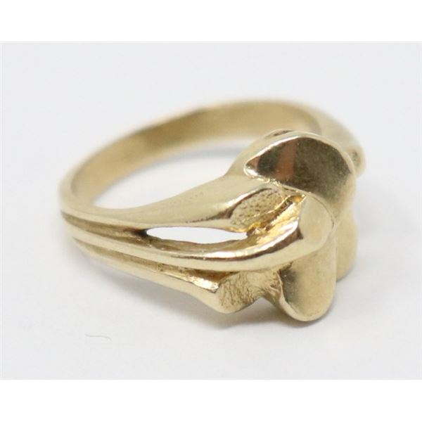 14K GOLD PETAL PATTERN RING