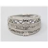 Image 1 : 14K WHITE GOLD RING WITH CLEAR STONES