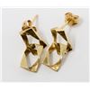 Image 1 : 14K GOLD SQUARE LINK EARRINGS