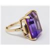 Image 2 : 9K ANTIQUE GOLD RING WITH LARGE PURPLE STONE