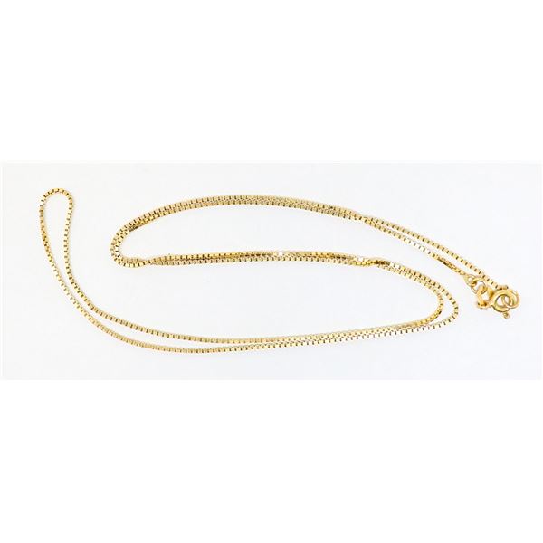 18K GOLD FINE BOX CHAIN NECKLACE