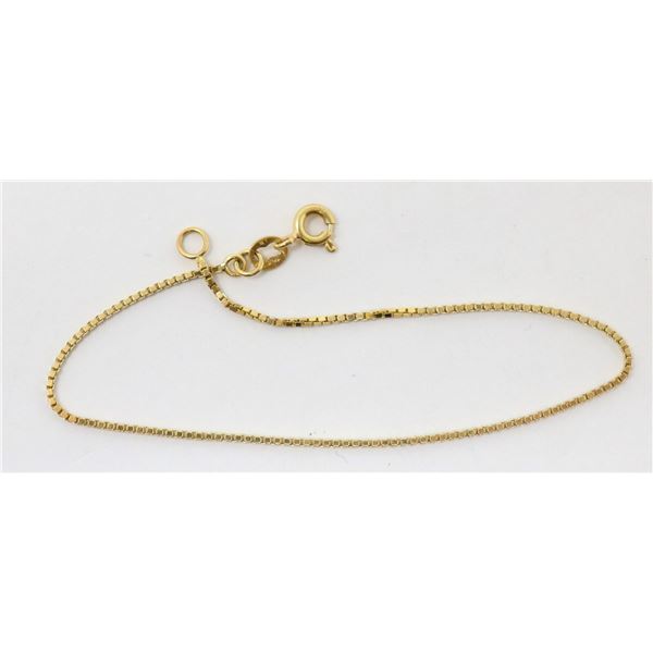 18K GOLD FINE BOX CHAIN BRACELET