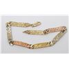 Image 1 : 10K TRI-GOLD SCULPTURED LINK BRACELET