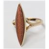 Image 1 : 14K GOLD MARQUISE RING WITH RED GOLDSTONE