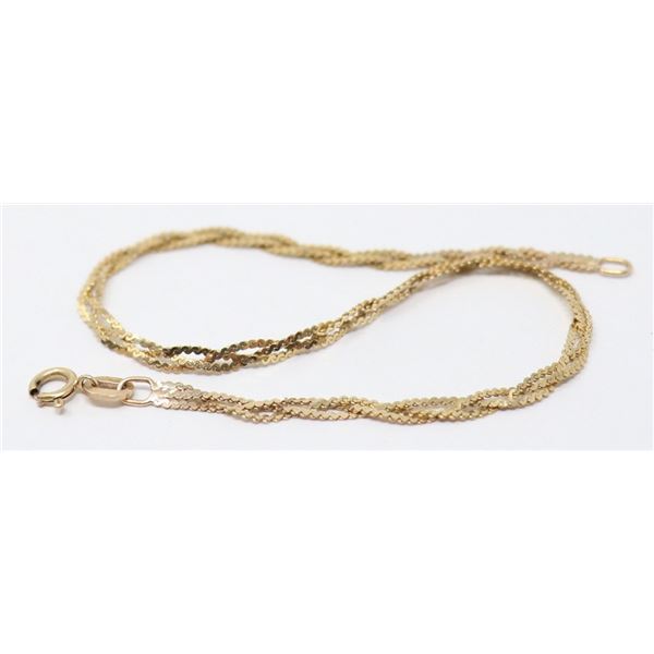 14K GOLD BRAIDED CHAIN BRACELET