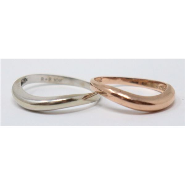 10K ROSE AND WHITE GOLD DOUBLE RING SET