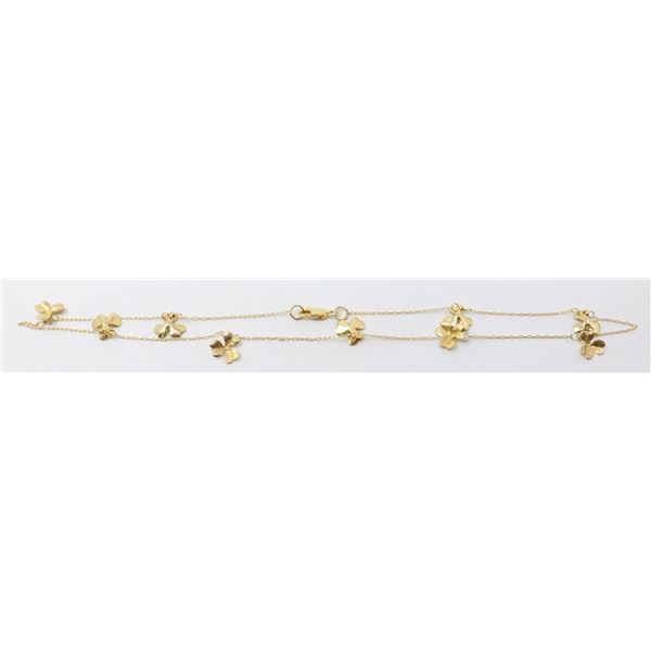 14K GOLD CLOVER CHARM NECKLACE
