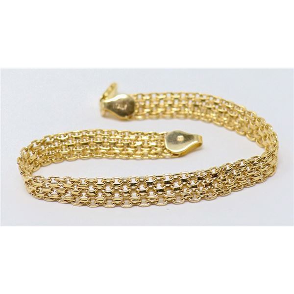 10K FLAT BAND GOLD BRACELET W/LOBSTER CLAW CLASP