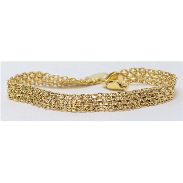10K FLAT BAND GOLD BRACELET W/LOBSTER CLAW CLASP