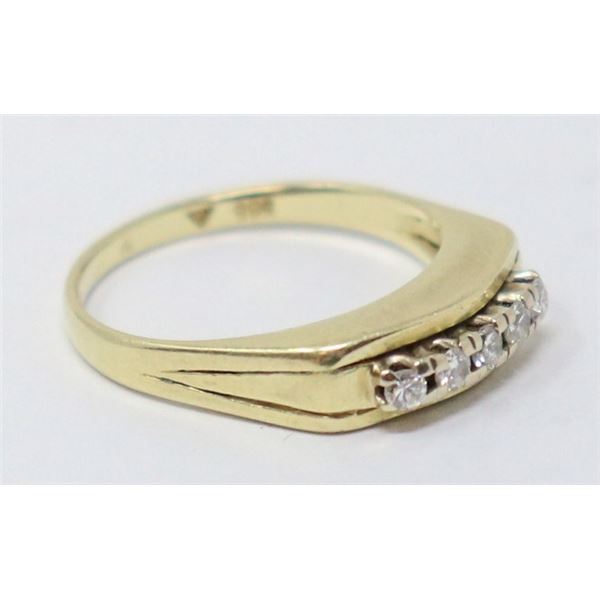 14K GOLD RING WITH 5 DIAMONDS