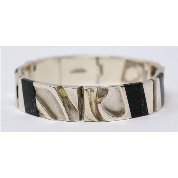 LAPPONIA MEN STERLING SILVER BRACELET W/DARK INLAY