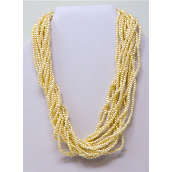 FAUX PEARL MULTI-STRAND NECKLACE