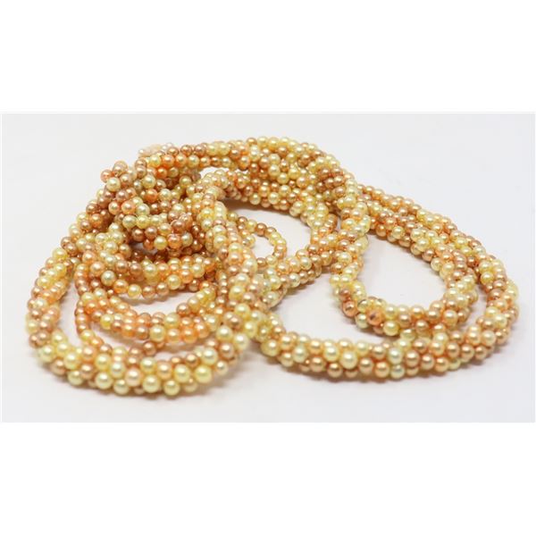 FAUX PEARL KNOTTED ROPE NECKLACE