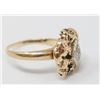 Image 2 : 10K GOLD NUGGET RING WITH CLEAR STONES