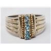 Image 1 : STERLING SILVER RING WITH BLUE STONES