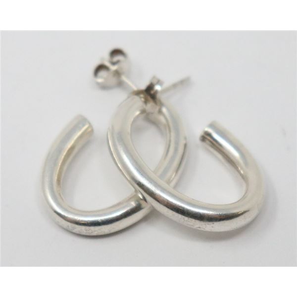 SILVER EARRINGS, OPEN HOOP STYLE