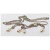 Image 1 : FINE SILVER CHAIN NECKLACE WITH 5 SEED PEARLS