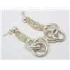 Image 1 : SILVER EARRINGS WITH BRAIDED CHAINS AND RINGS