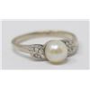 Image 1 : SILVER RING WITH AUTHENTIC PEARL
