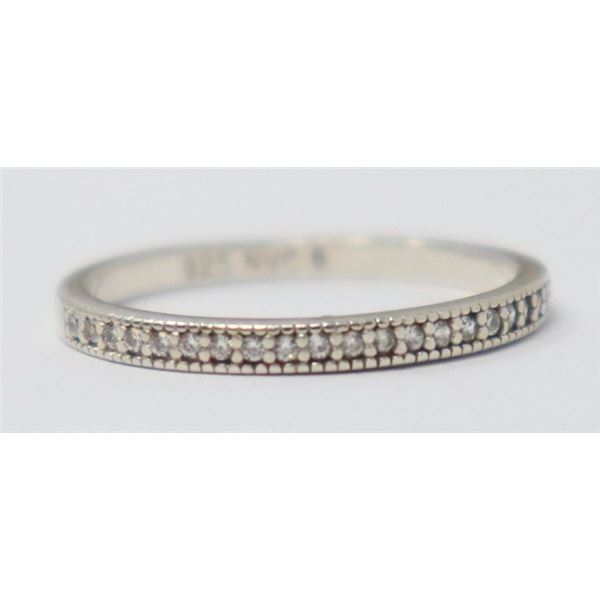 SILVER RING WITH CLEAR STONES