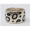 Image 1 : SILVER WIDE BAND RING WITH CLEAR STONES