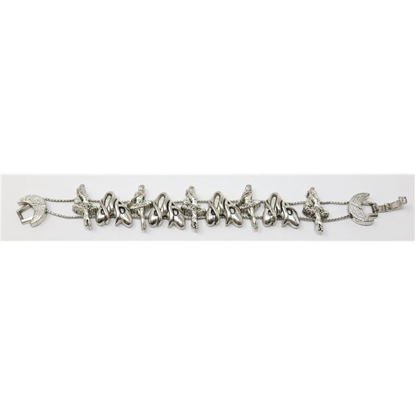SILVER TONE BRACELET WITH BALLET FIGURES