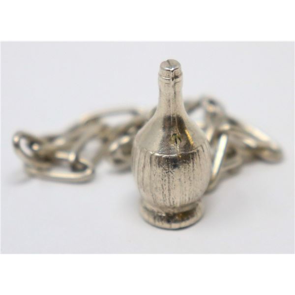 SILVER BRACELET WITH WINE BOTTLE CHARM