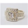 Image 1 : SILVER RING WITH CLEAR STONES
