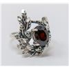 Image 1 : STERLING SILVER FANCY RING WITH DARK RED STONE