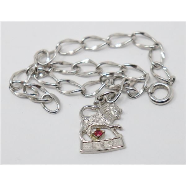 SILVER PLATED BRACELET WITH LEO CHARM