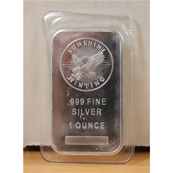 SUNSHINE MINTING 1 TROY OUNCE FINE SILVER INGOT