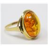 Image 1 : 14K GOLD AMBER RING