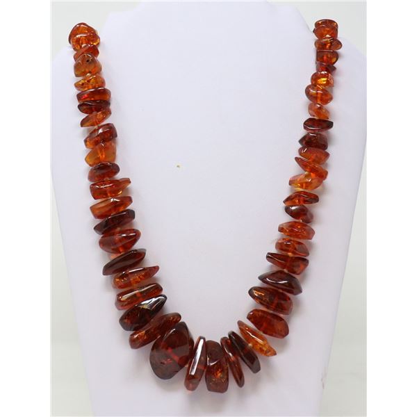 BALTIC AMBER STRUNG BEAD NECKLACE