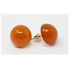 Image 1 : 14K GOLD AMBER STUD EARRINGS