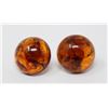 Image 1 : 14K GOLD AMBER STUD EARRINGS