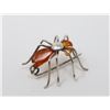 Image 1 : STERLING SILVER AMBER INSECT BROOCH