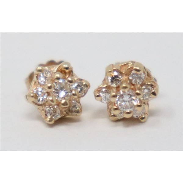 14K GOLD DIAMOND STUD EARRINGS