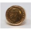 Image 2 : 14K GOLD RING WITH REPLICA HALF SOVEREIGN COIN