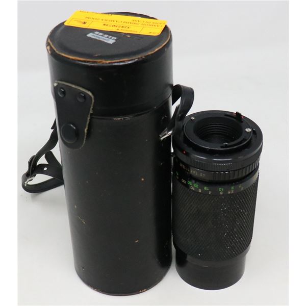 TAMRON 200MM CAMERA ZOOM LENS IN CASE